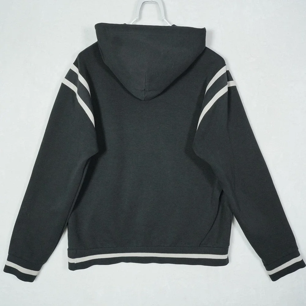 Polo Ralph Lauren Mens Black Spellout Varsity Stripe Pullover Hoodie Size Medium